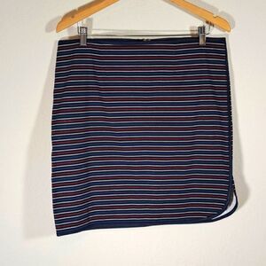 Tommy Hilfiger Skirt Size 12 Striped Red White Blue Black Sporty Stretch Mini